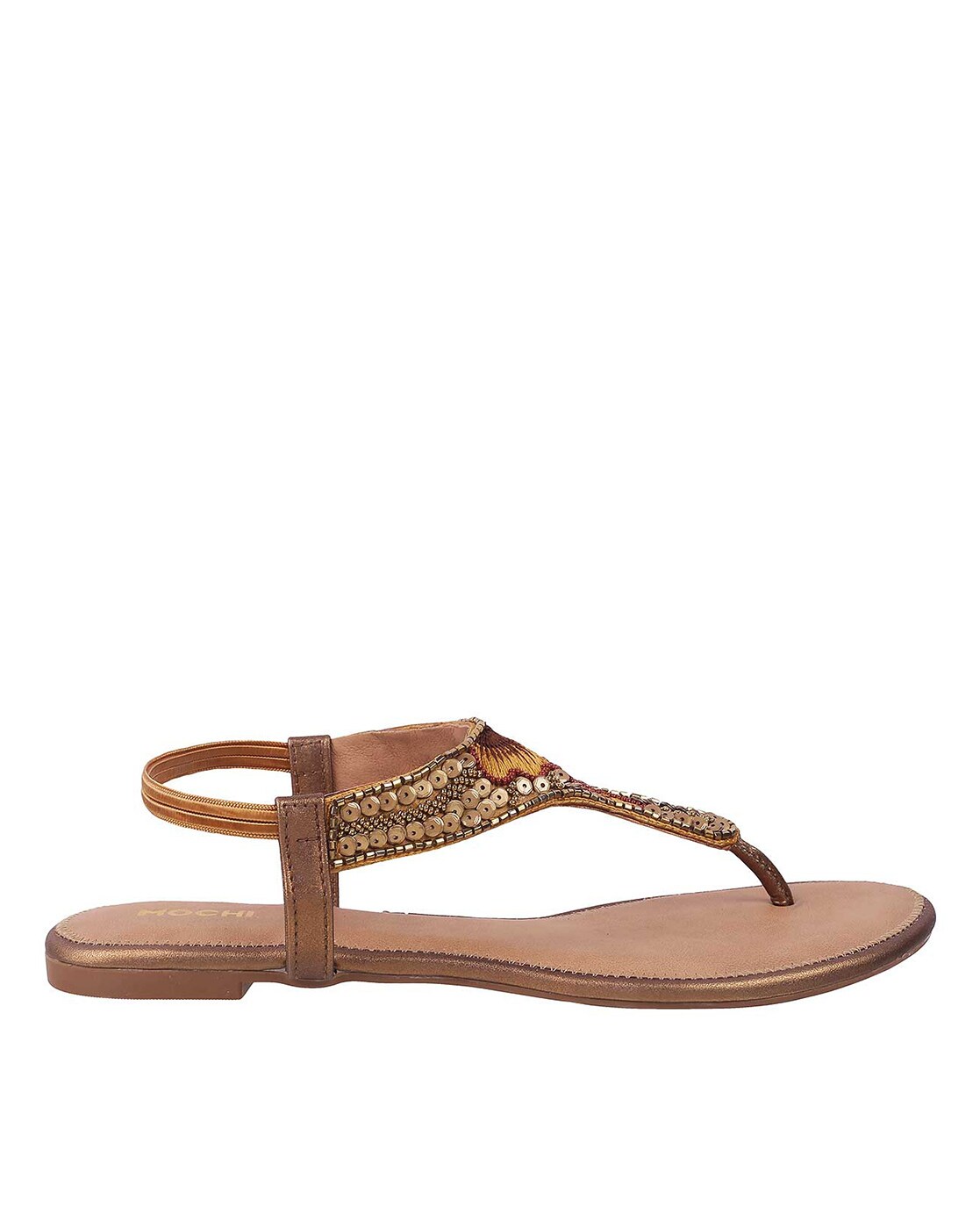 Buy Rose Gold Flat Sandals for Women by Mochi Online