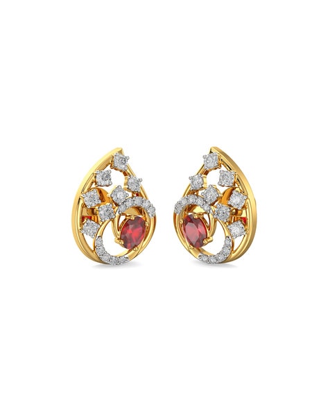 Buy Sparkling Stars Rosegold Diamond Earrings- Joyalukkas