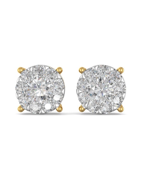 Pressure setting diamond stud | Buy 18Kt Yellow gold Diamond EARRINGS  Online for Dangling | Kirtilals