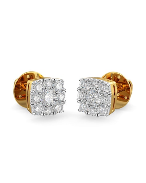 Joyalukkas Women's & Girl's 18K Yellow Gold And Diamond Stud Earrings :  Amazon.in: Fashion