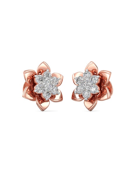 14k White Gold 1.90ctw Diamond Flower Stud Earrings – Raymond Lee Jewelers