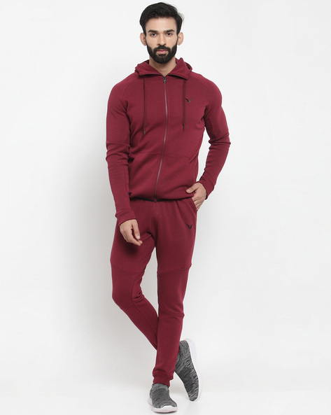 Mens cheap burgundy tracksuit