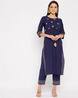 Embroidered Kurta Set with Tassels Embroidered Kurta Set with Tassels