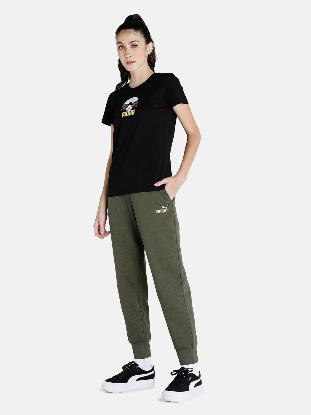 Brand Print Sweatpants with Elasticated Waist