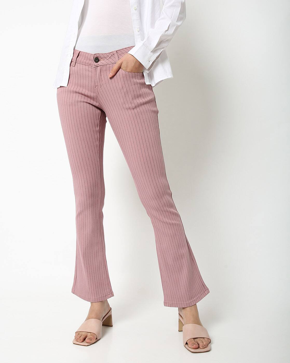 Buy Pink Trousers \u0026 Pants for Women by 