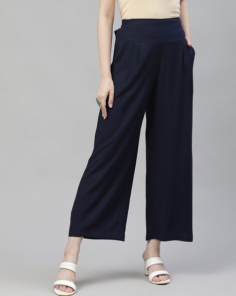 Solid Relaxed Fit Palazzos