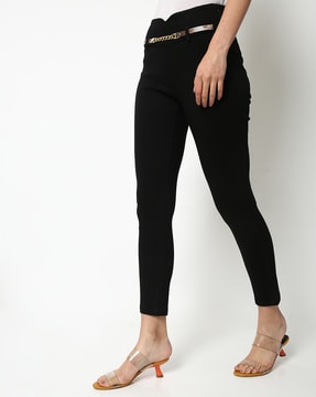 black skinny chinos women's