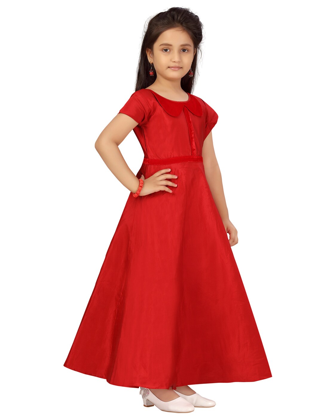 Aarika Girls Embellished and Hand Work Embroidery Party Wear Gown  (G-AE-3273-PINK)