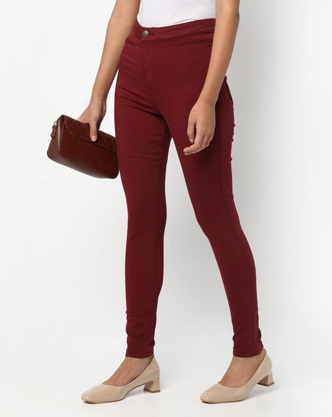 High-Rise Skinny Jeans with Pockets