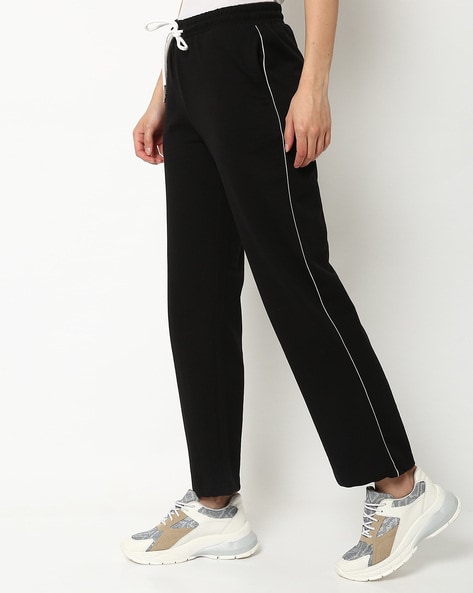 Track Pants with Piping - Black - Ladies