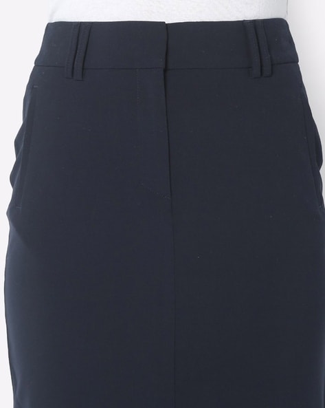 Marks and spencer shop navy blue pencil skirt