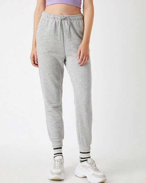 high waisted grey track pants