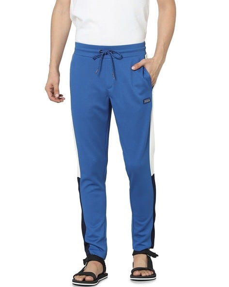 Men Side Striped Track Pants with Elasticated Waist