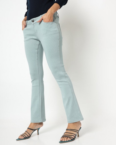 Buy FRATINI Powder Blue Womens 3 Pocket Solid Pants | Shoppers Stop