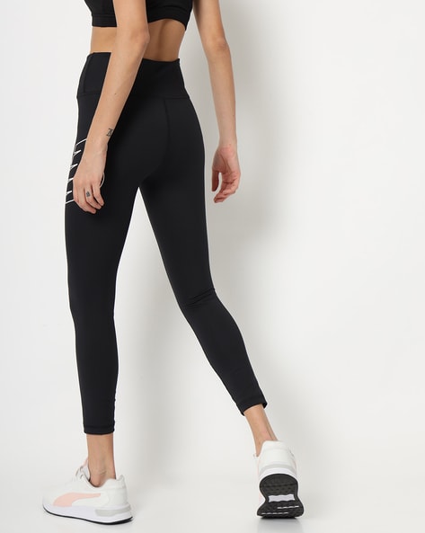 High-Rise Leggings with Placement Brand Logo