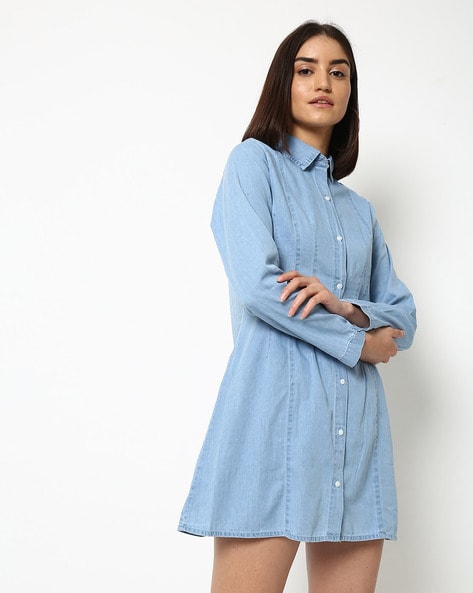 Buy online Black Denim Shirt Dress from western wear for Women by  Stylestone for ₹1000 at 50% off | 2024 Limeroad.com
