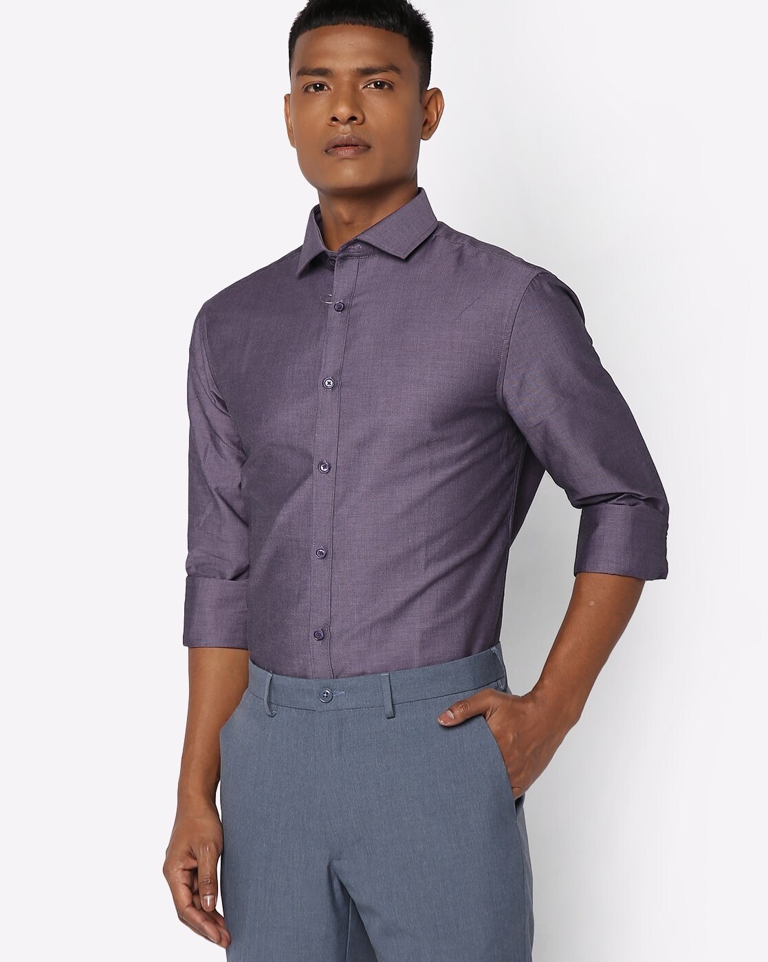 Buy Van Heusen Purple Shirt Online - 742023 | Van Heusen