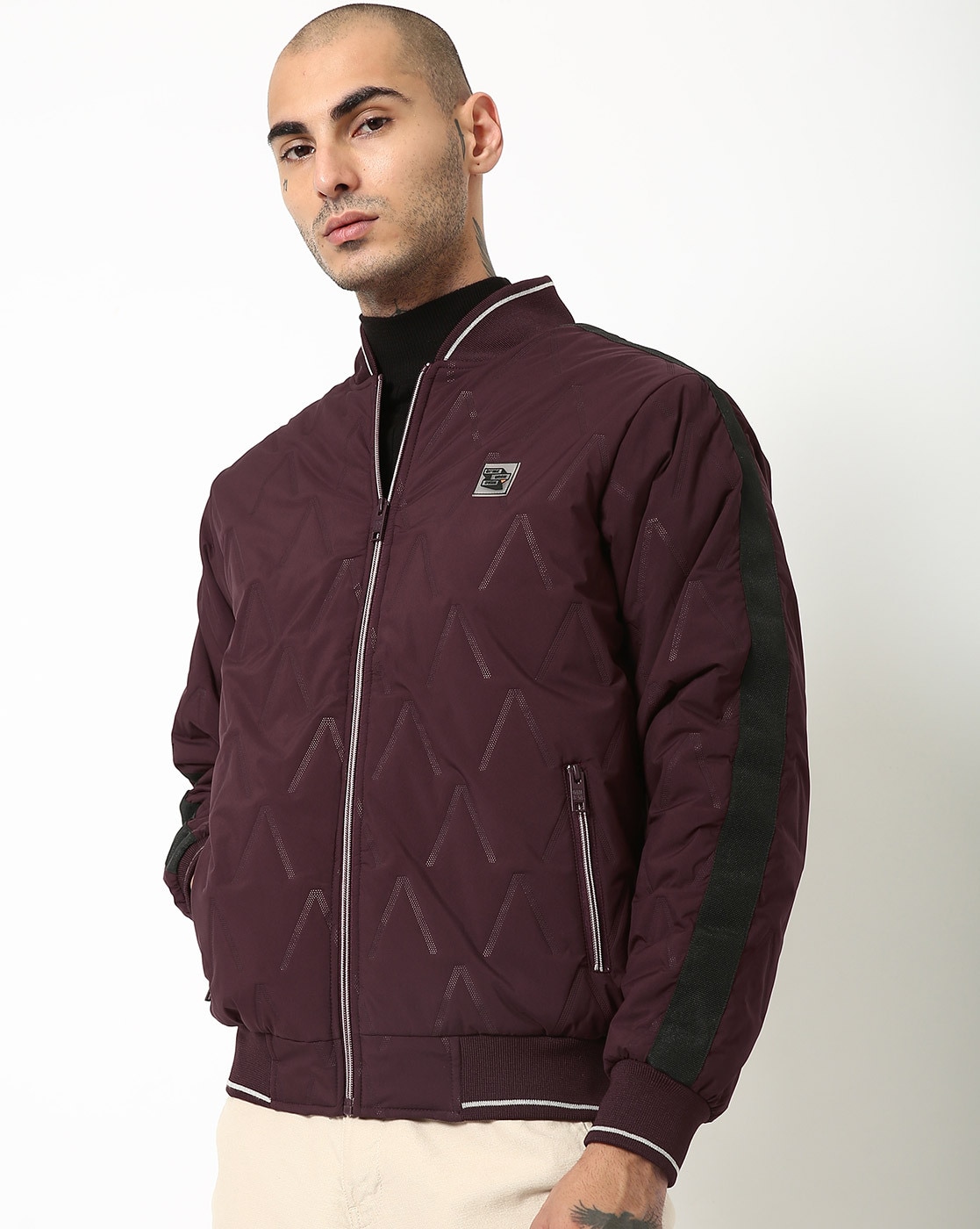 BURGUNDY BOMBER JACKET