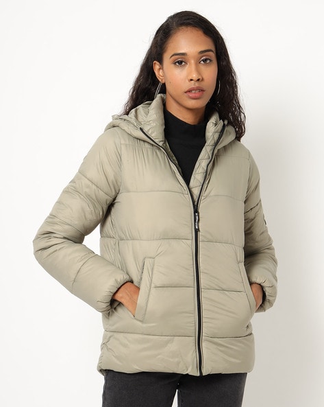 Buy Women Olive Solid Hooded Full Sleeve Jackets Online in India - Monte  Carlo