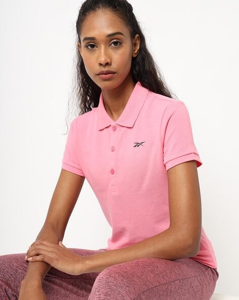 Reebok polo best sale shirts womens pink