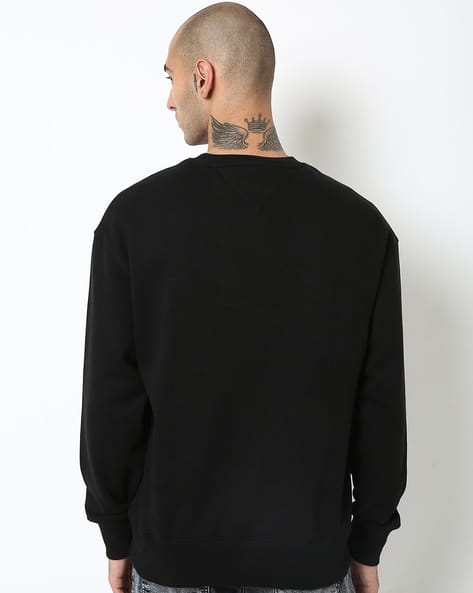 plain black crewneck
