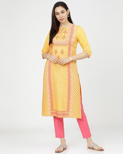 Floral Print Straight Kurta