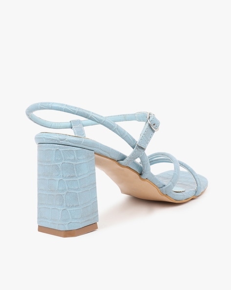 ASOS DESIGN Wide Fit Howling tie leg block heeled sandals in cornflower blue  | ASOS | Fashion heels, Sandals heels, Block heels sandal