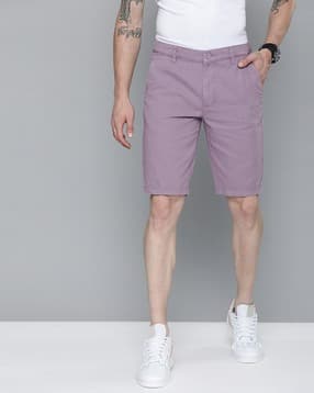 Solid Flat-Front Shorts-image-22