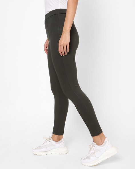 Buy Solid Treggings with Elasticated Waistband