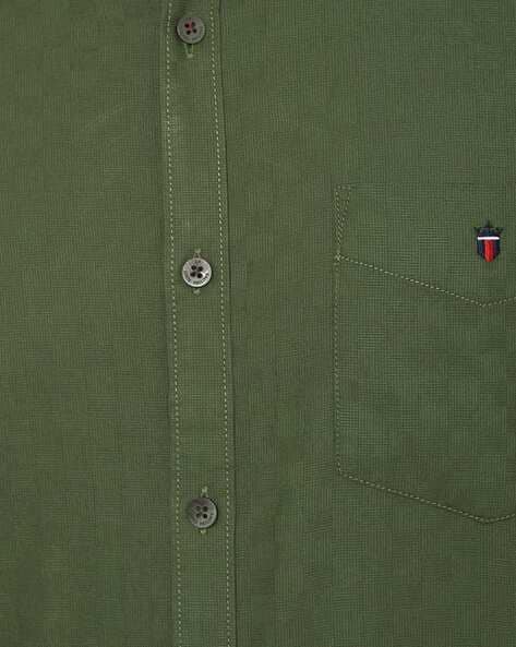 Louis Philippe - Men's Long Sleeve Button Down Shirt - Green