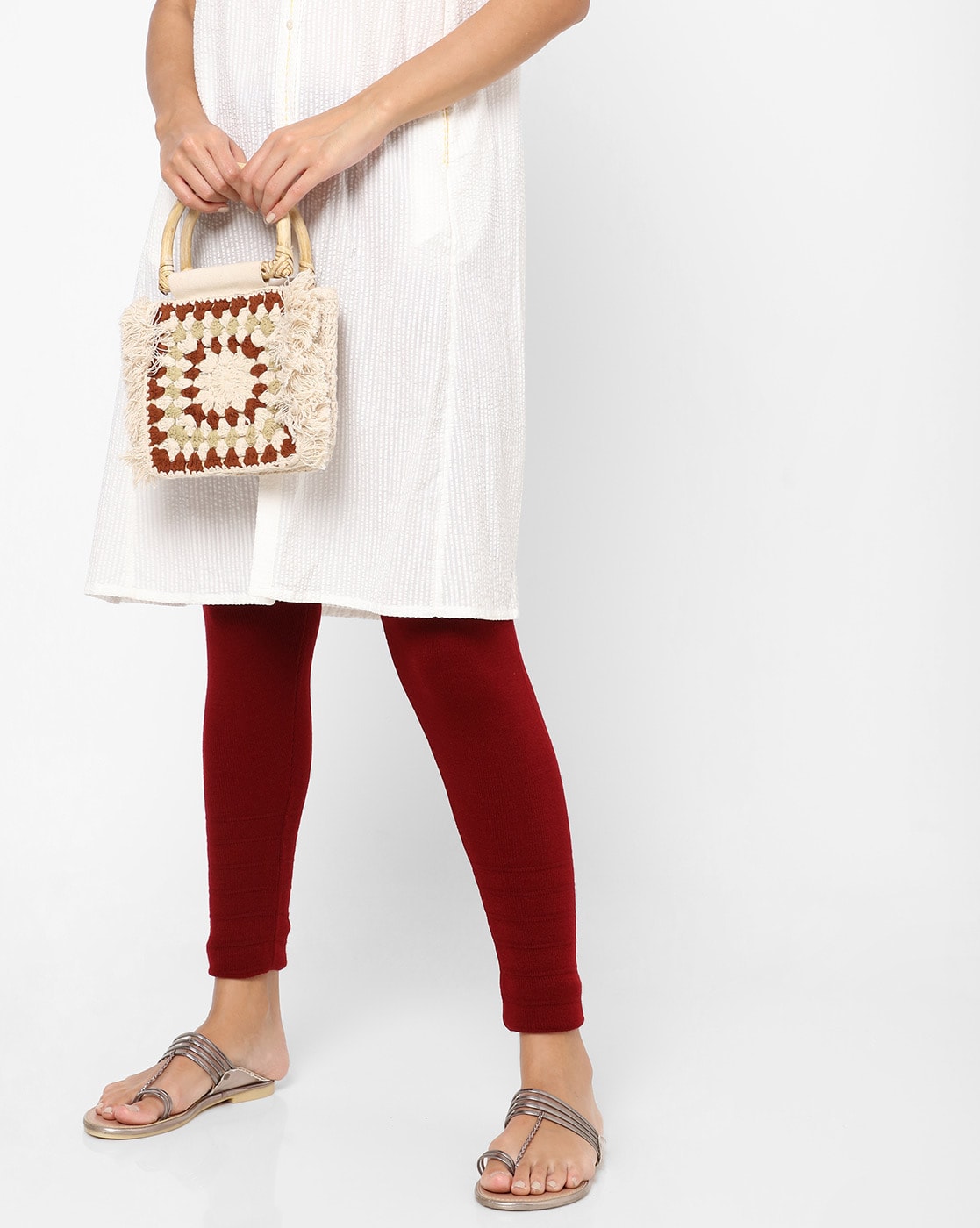 Buy Maroon Leggings for Women by AVAASA MIX N' MATCH Online