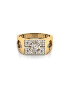 iski uski Aarav Gold Diamond Mens Ring-picture-38