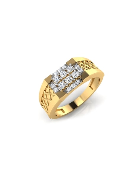 Designer Single Diamond Platinum Ring for Men SJ PTO 309-vachngandaiphat.com.vn