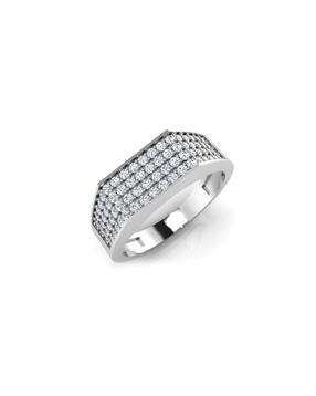 Jalima White Gold Diamond-Studded Band Ring-image-35