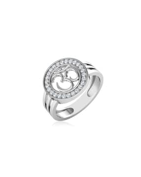 Om Deva Gold Diamond Mens Ring-image-44