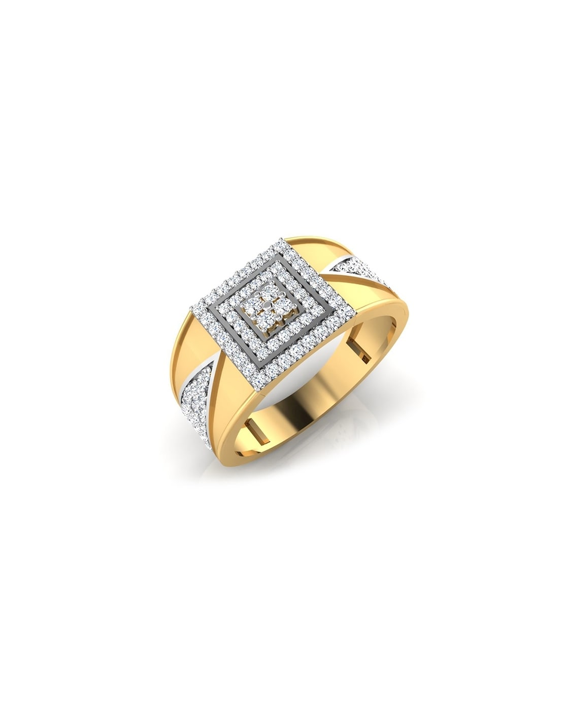 Vibrant Virile Men's Diamond Gold Ring