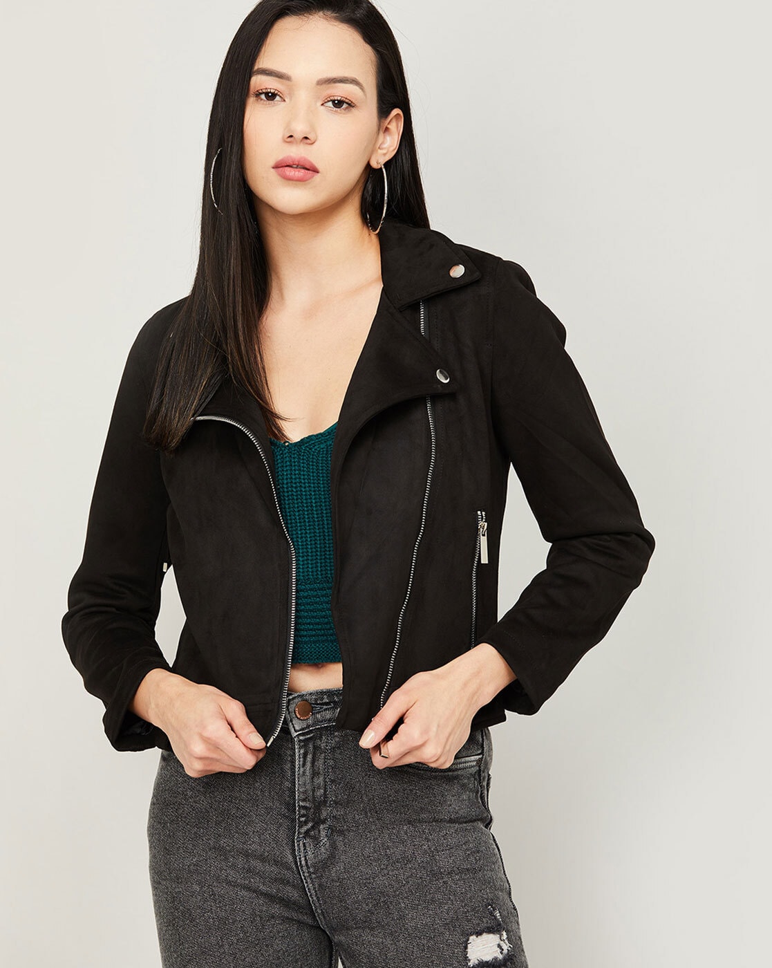 Buy CATCHING UP BLACK JACKET for Women Online in India