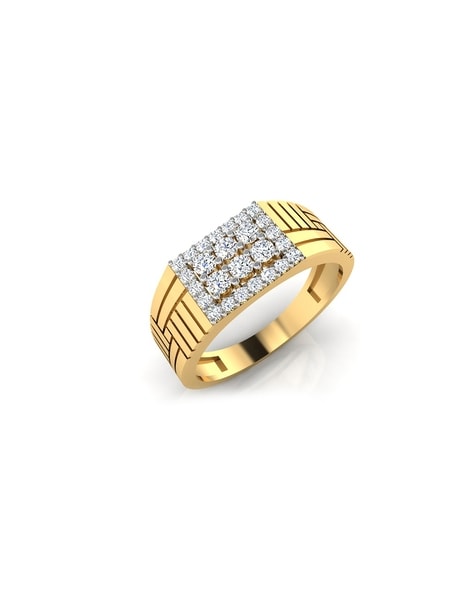 Large Diamond Ring for Men 10K Yellow Gold 1.75ct by Luxurman 406923