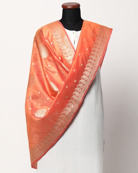 Woven Dupatta with Paisley Border Price in India