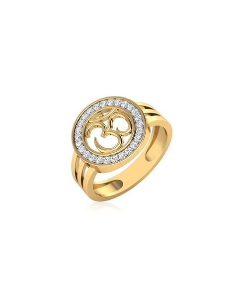 Buy quality 22K 916 OM Design Gold Diamond Ring For Men's in Ahmedabad