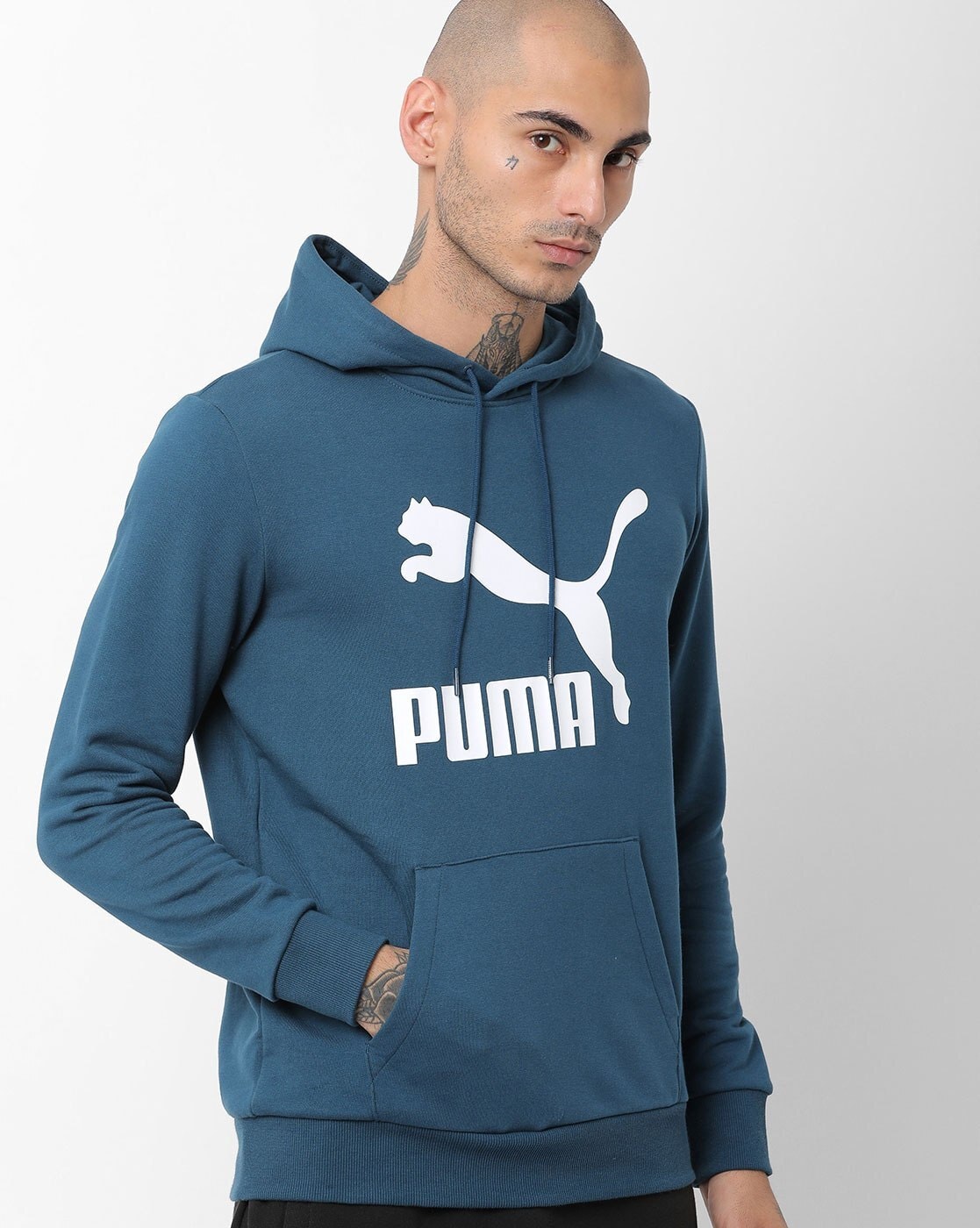 puma blue hoodie mens