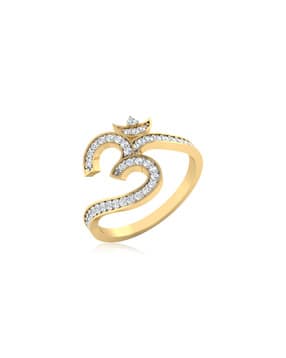 iski uski Trendy AUM Gold Diamond Mens Ring-picture-10