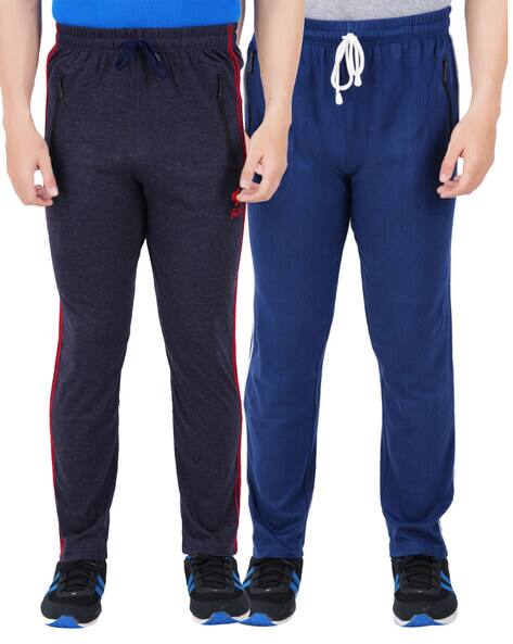 Buy Navy \u0026 Blue Track Pants for Men by 