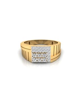 iski uski Warrior Yellow Gold Diamond-Studded Band Ring-picture-44