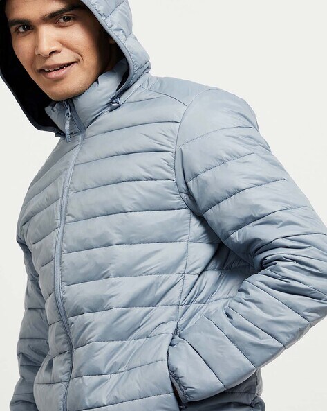 light grey down jacket