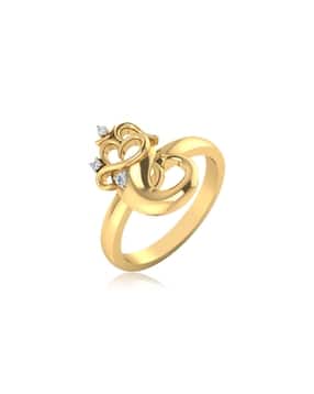 Diamond Studded Yellow Gold Ring-image-26
