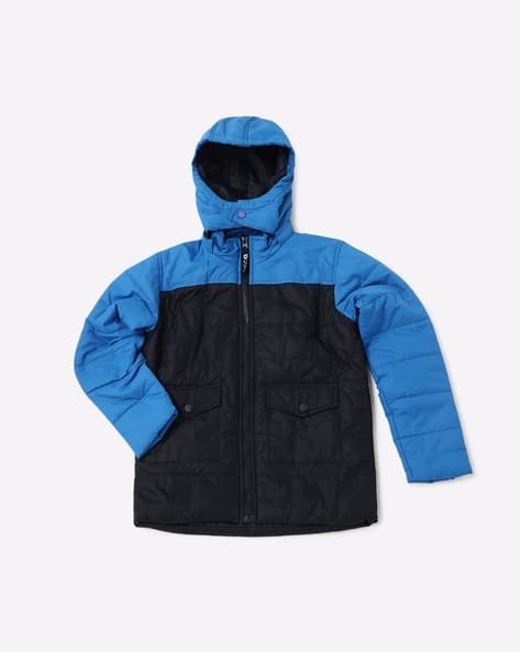 Zip-Front Bomber Jacket with Detachable Hood