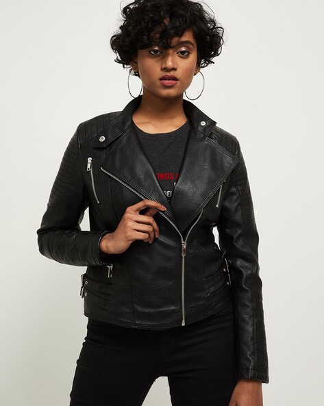 Solid Biker Jacket