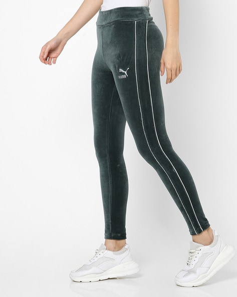 Foil Print Mid-Rise Leggings