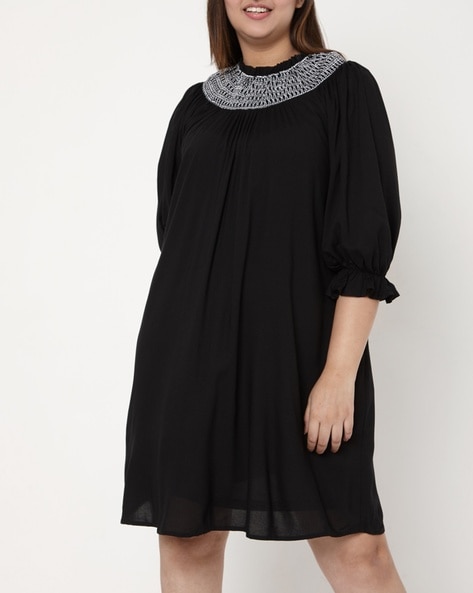 Buy Vero Moda Black Relaxed Fit Midi Dress for Women Online @ Tata CLiQ